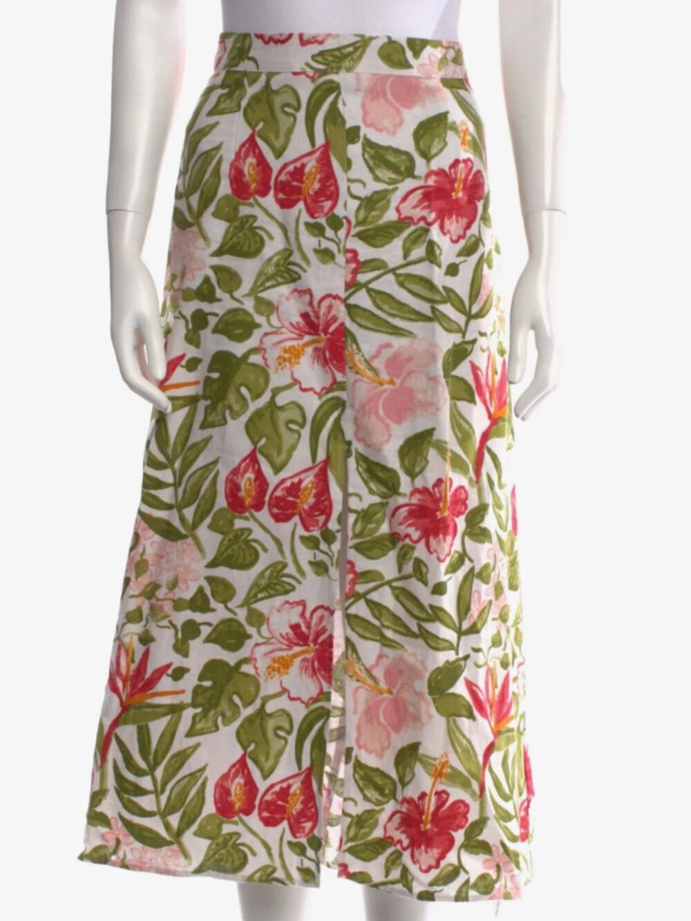 Reformation  Linen Midi Length Skirt  Neutrals | Size: XL | US 12